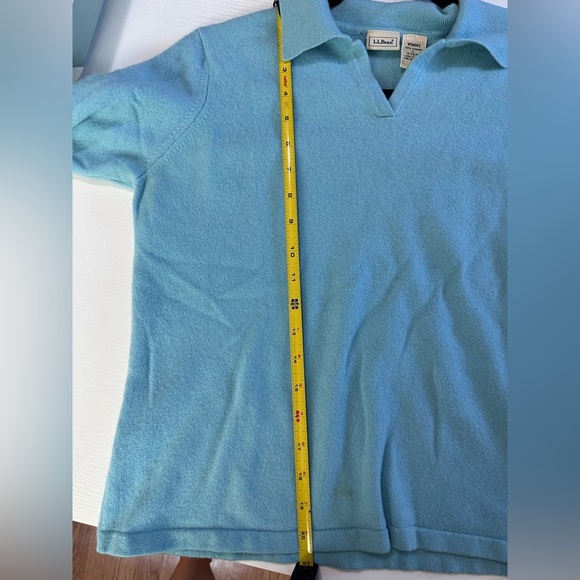 LL Bean Cashmere Women’s Blue Sweater base layer Pullover size Large #1864 - Picture 4 of 11